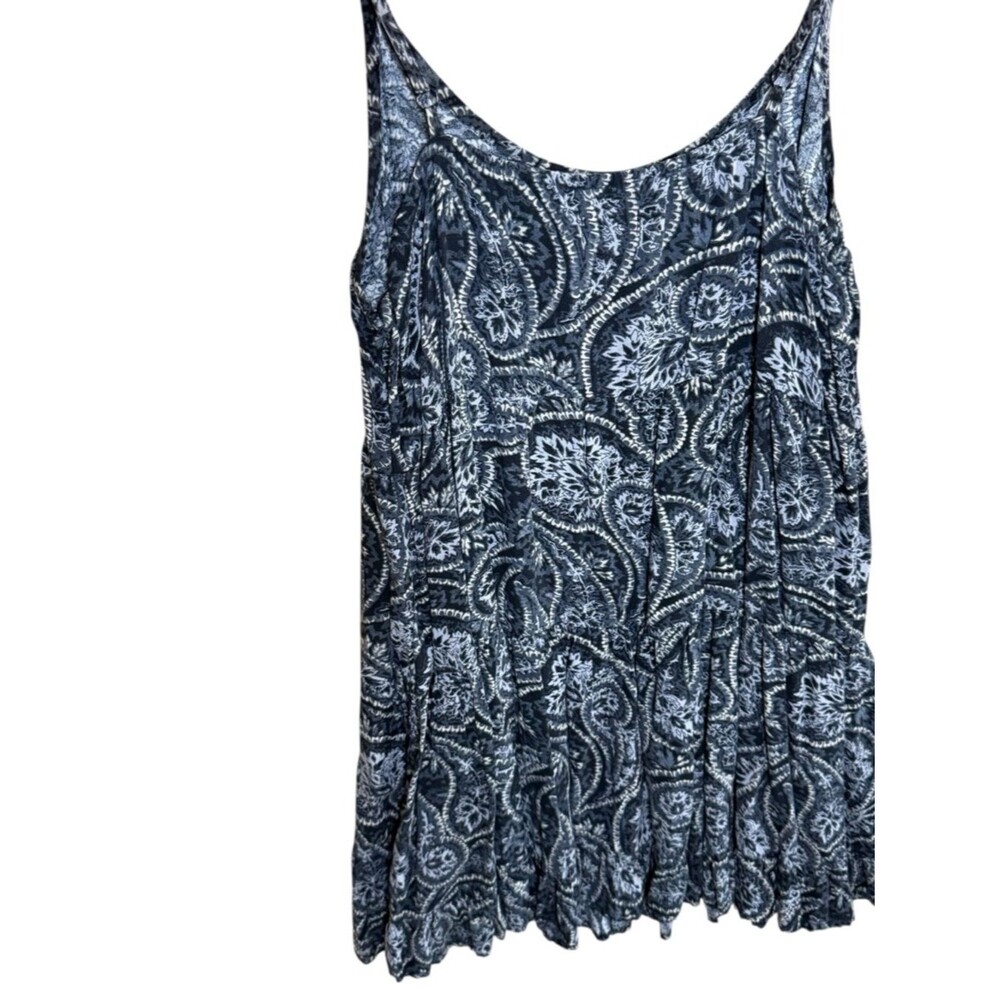 Y2K Vibe Gothcore Black Spaghetti Strap Paisley Tiered Babydoll Boho Dress-Large - Picture 6 of 8